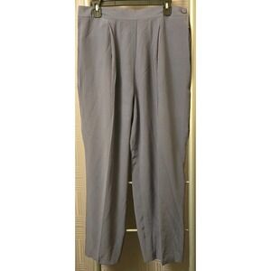 Patrick Collection Dusty Blue Pants Womens Size 12 100% Silk Dress Lined Pockets